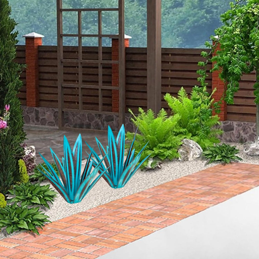 Metal Agave Plant Garden Sculpture 10.6 inches Outdoor Decor V19202
