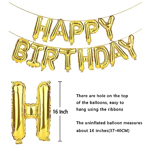 75 Balloon Numbers Gold Jumbo Number 57 Foil Mylar Balloons with Happy Birthday Banner for 75th Birthday Party Decorations A994
