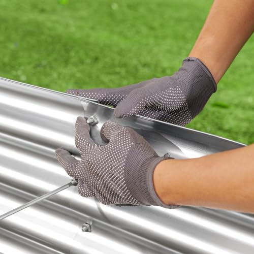 Galvanized Raised Garden Bed Kit, Oval Metal Planter Box for Vegetables E315