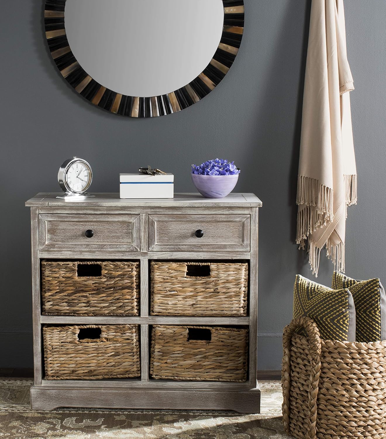 Wicker Basket Storage Unit L491