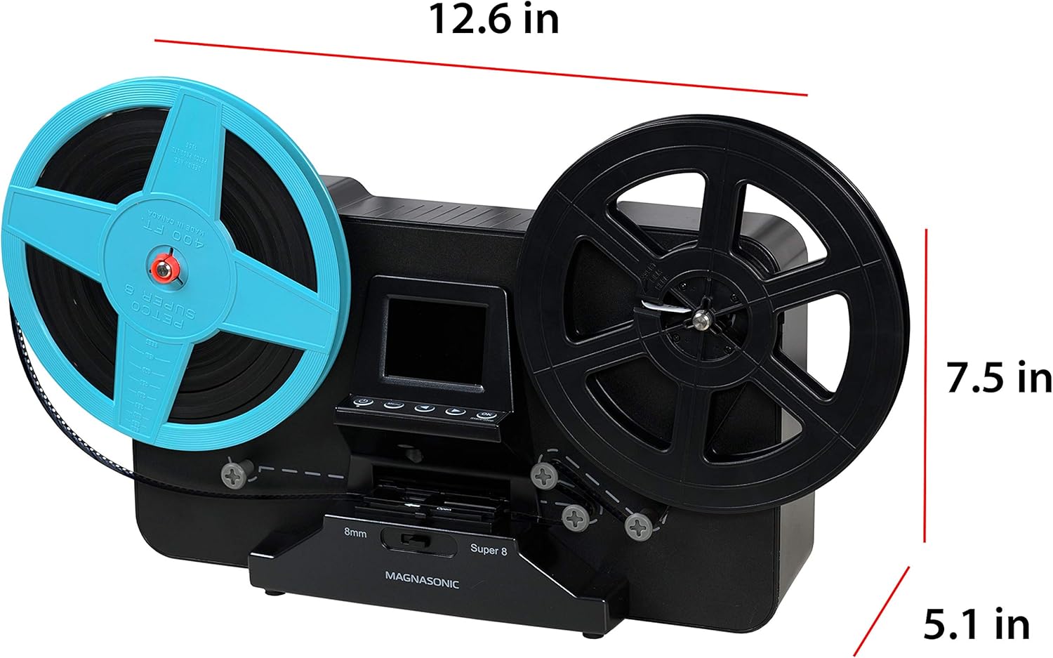 8mm Film Scanner with 2.3 Screen for Digitizing Movie Reels L9410