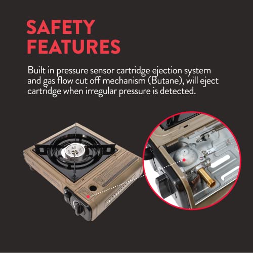 Propane or Butane Dual Fuel Portable Camping Stove with Carrying Case N959655