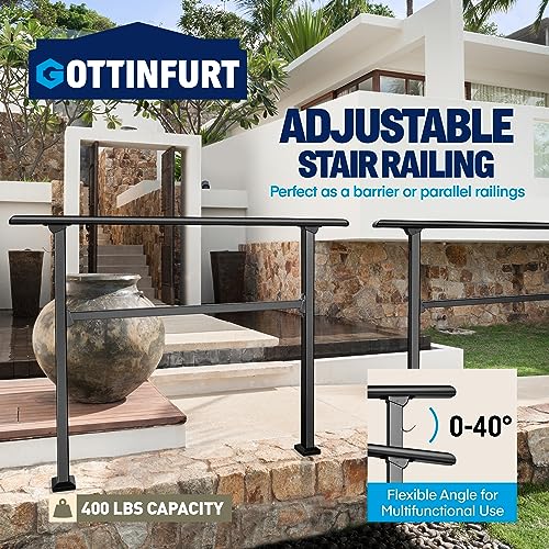 Outdoor Steps Handrail with Installation Kit for 1-3 Steps U2778