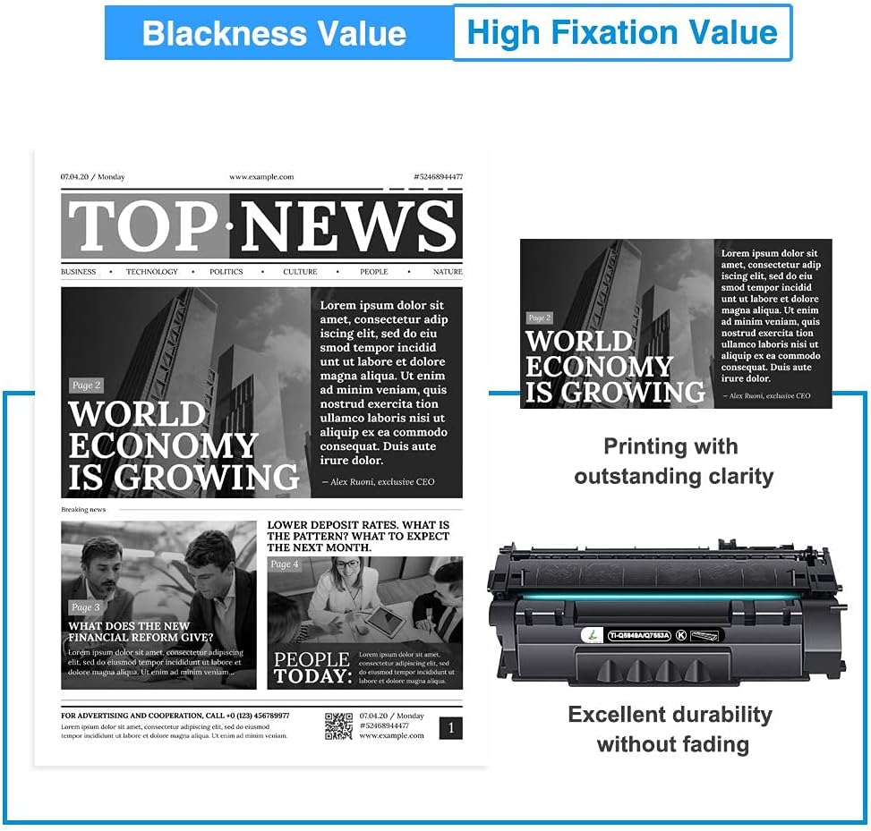 Toner Cartridge Replacement for HP Printers, Black 2-Pack L6550