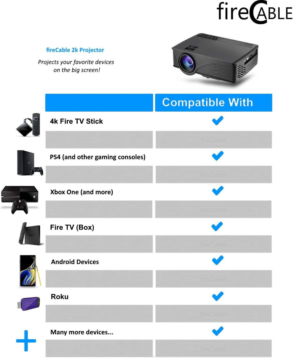 2K Projector for Streaming Sticks and Gaming Consoles X445096