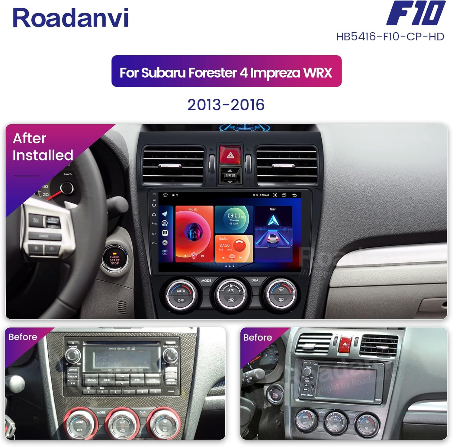 Car Stereo Bluetooth Radio with Carplay Android Auto Touch Screen Z540278