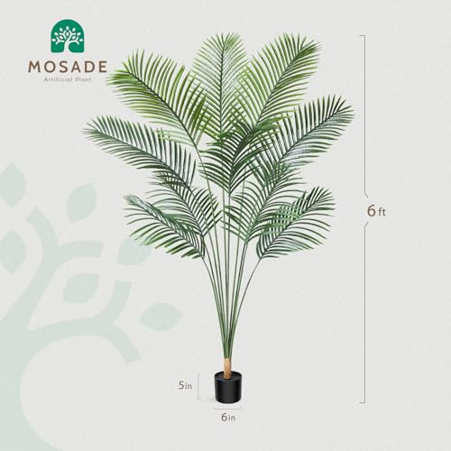 Artificial Areca Palm Tree 6 Feet Fake Tropical Plant with Seagrass Basket V9662