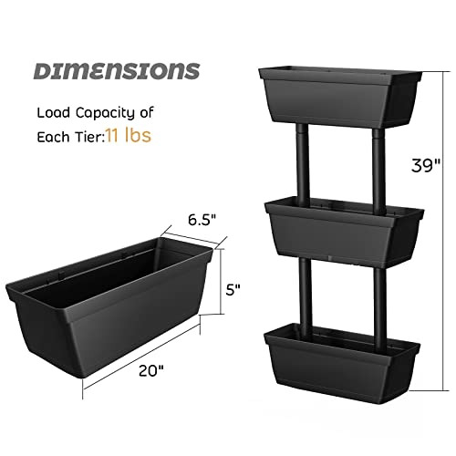 3-Tier Vertical Garden Planter with Drainage, Indoor Outdoor Raised Bed I14124
