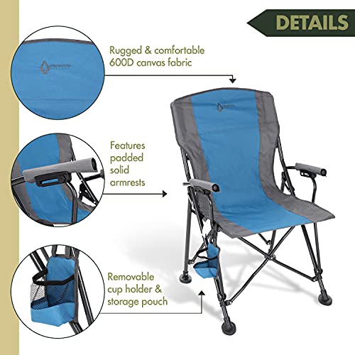Heavy-Duty Folding Camping Quad Chair with Carrying Bag and Cup Holder F9543