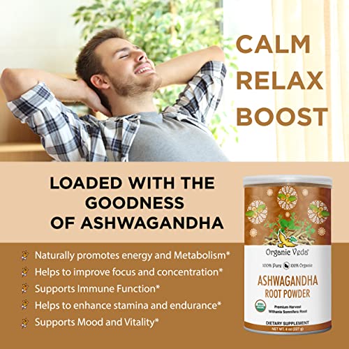 Ashwagandha Root Powder, 16oz - Pure & Natural Supplement, Vegan, Non-GMO E299405
