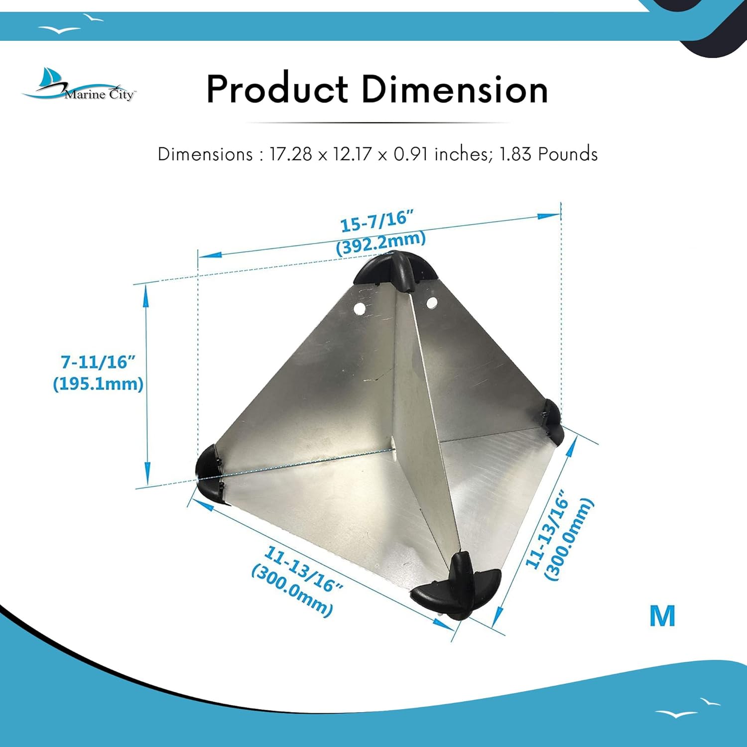 Aluminium Boat Radar Reflector Octahedral 16 Inches T56397