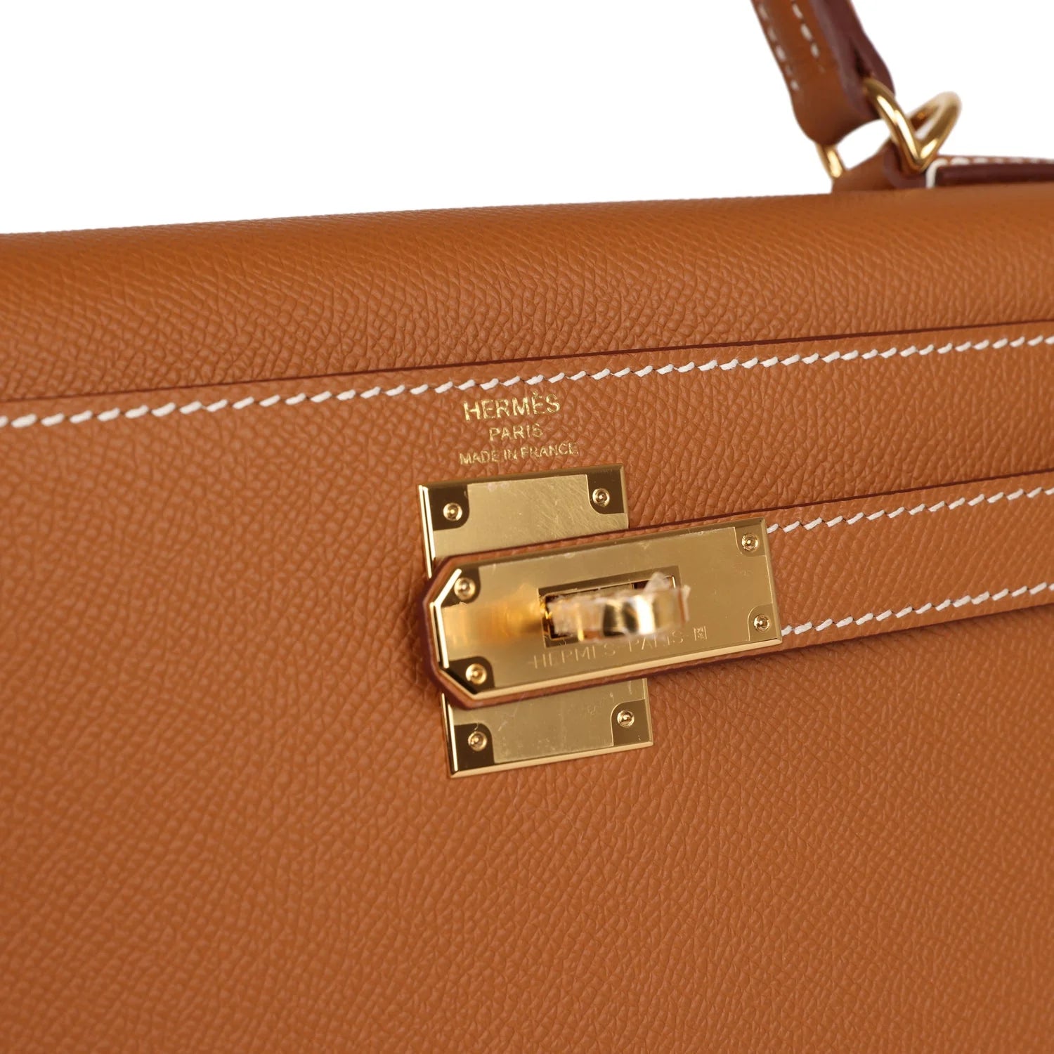 Kelly Sellier 28 Gold Epsom Leather Handbag R91490