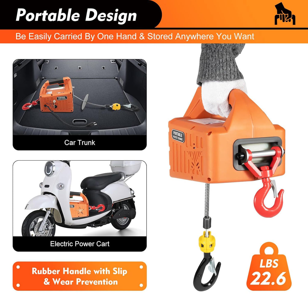 Electric Hoist Winch 660LBS 110V with Remote Control Q89105