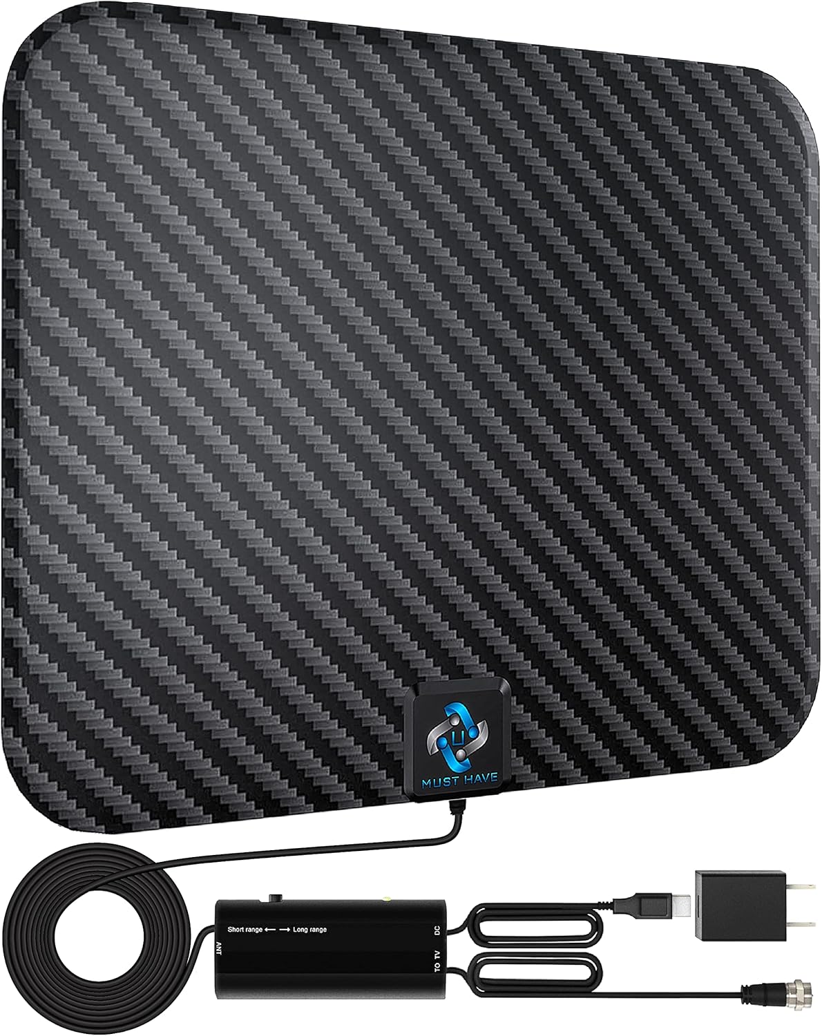 Amplified HD Digital TV Antenna 250+ Mile Range Indoor with 18ft Coax Cable U6111