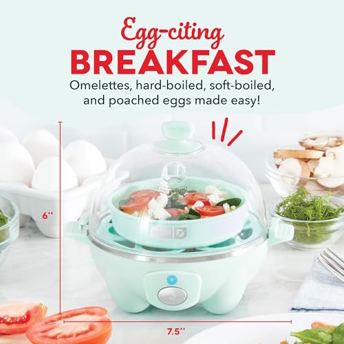 Rapid Egg Cooker for 6 Eggs, Hard Boiled, Poached, Scrambled, or Omelets, Auto Shut Off, Black G6815