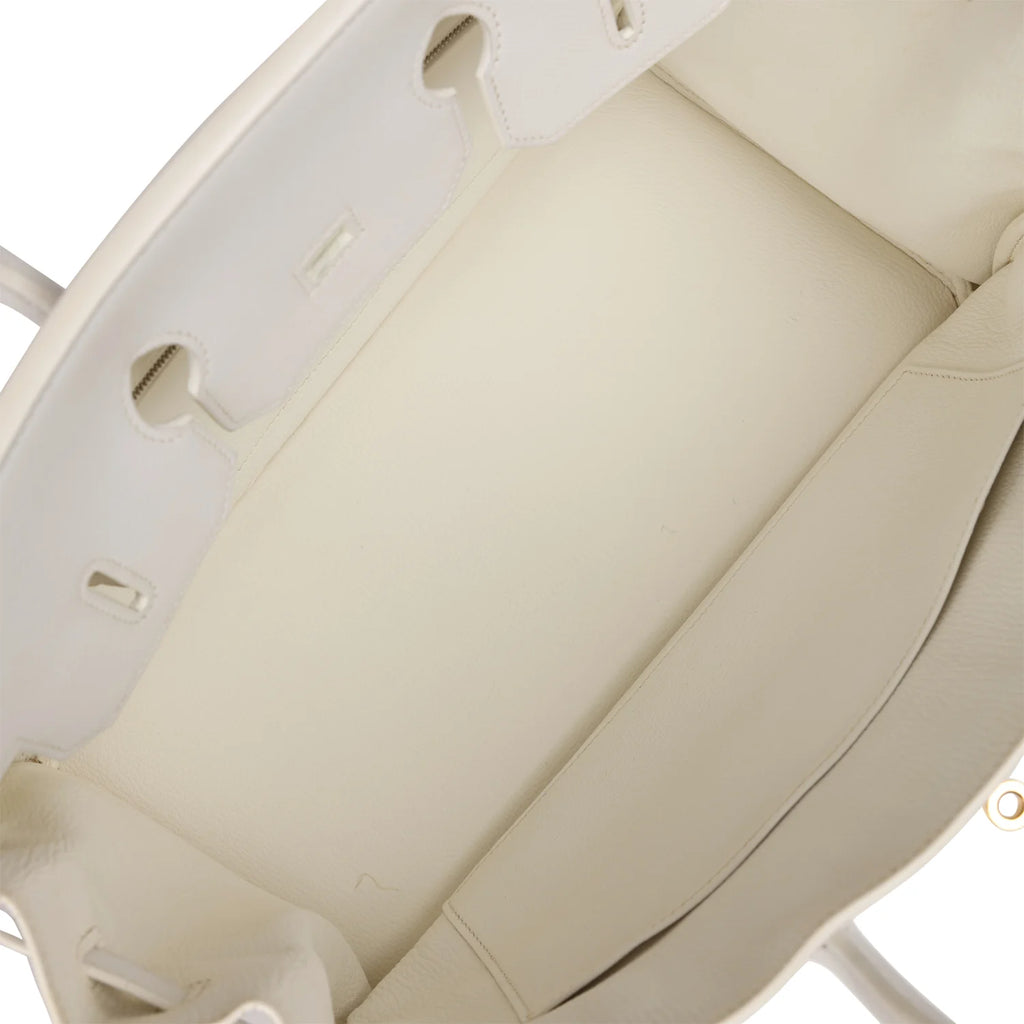 Pre-owned Birkin 35 White Epsom Gold Hardware J201