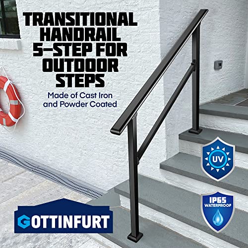 Outdoor Steps Handrail with Installation Kit for 1-3 Steps U2778