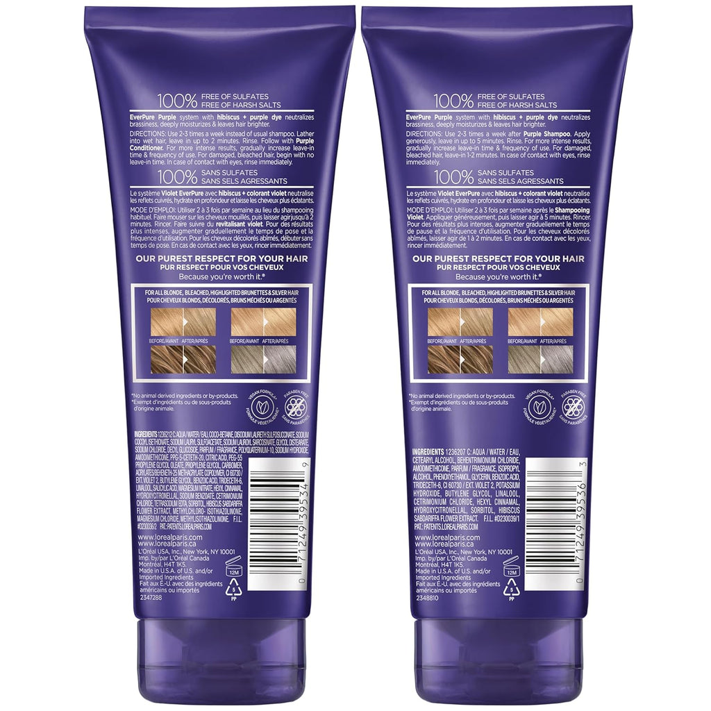 Sulfate Free Purple Shampoo and Conditioner Set for Blonde or Silver Hair D2791