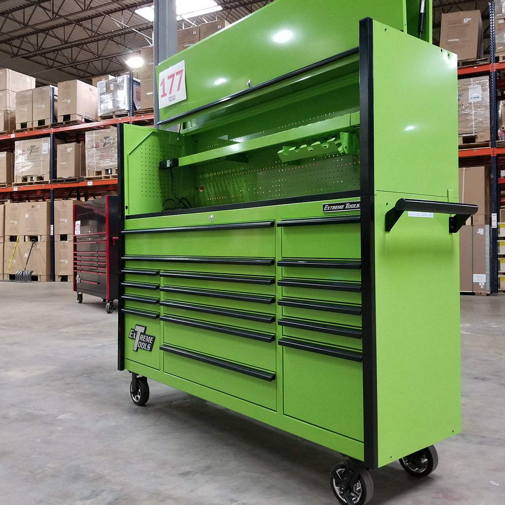 Used Toolbox 72 x 21 Triple Bank Roller Cabinet with Hutch X855