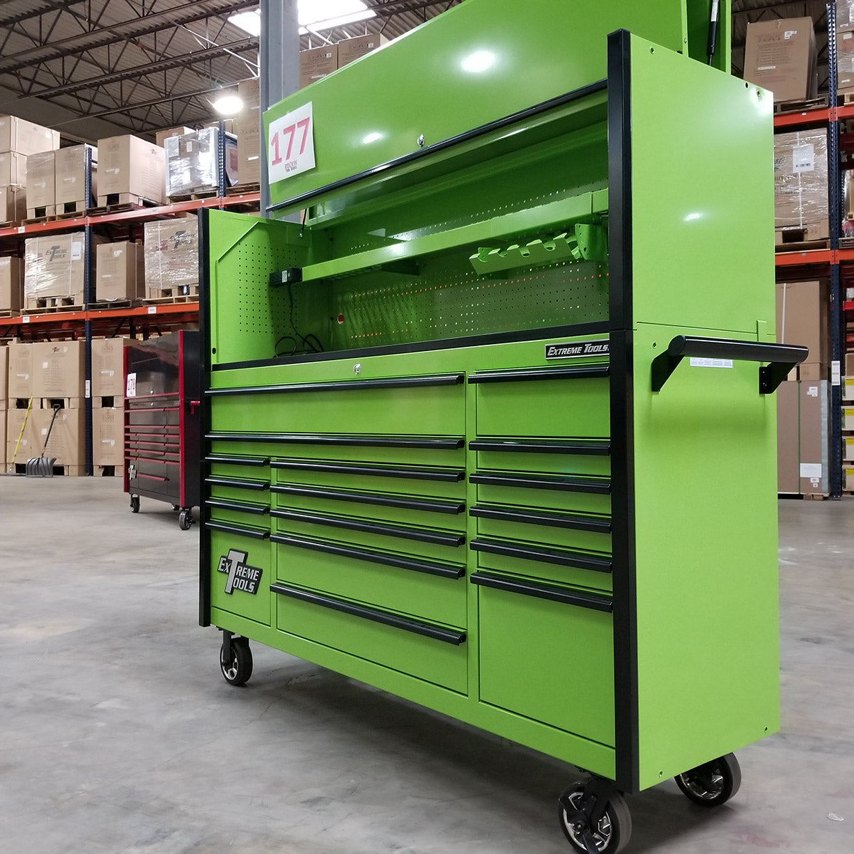 Used Toolbox 72 x 21 Triple Bank Roller Cabinet with Hutch X855