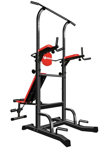 Power Tower with Bench Pull Up Bar Dip Station for Home Gym G8155