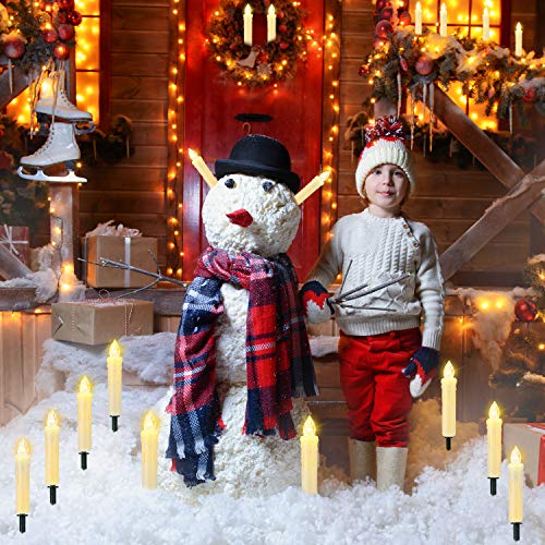 10 PCS LED Flameless Taper Candle with Remote Timer, Battery Operated Flickering Lights for Christmas Party Decoration O12722