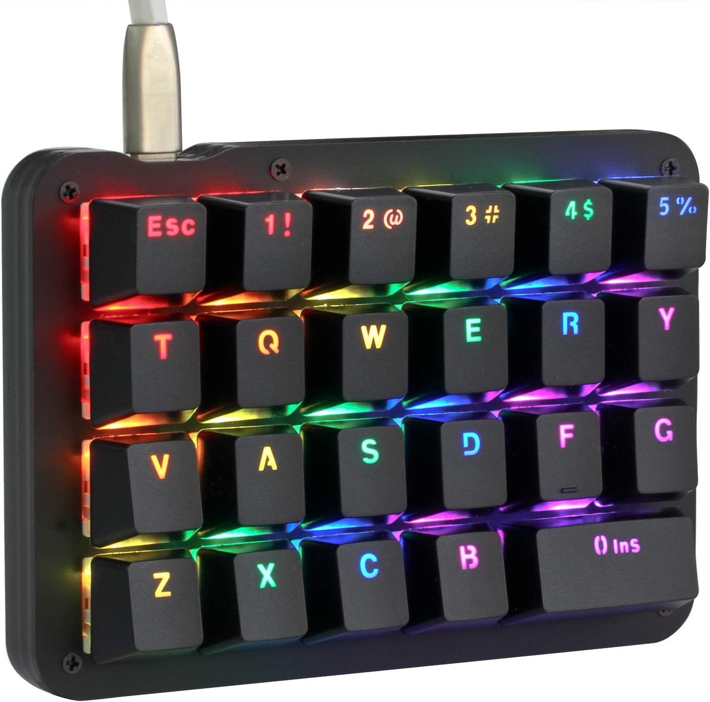 One-Handed Macro Mechanical Keyboard, RGB Backlit, 23 Programmable Keys W265426