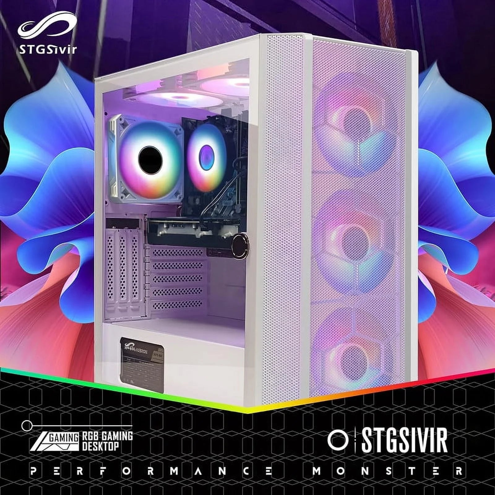 Gaming Desktop PC, Intel Core i7, 16GB RAM, 1TB SSD, Radeon RX 5600 XT T165