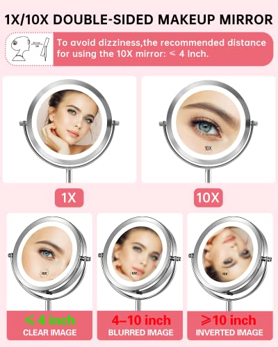 Magnifying Lighted Makeup Mirror Double Sided Swivel Standing 7 Inch L7859