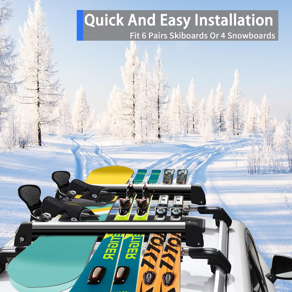 Aluminum Universal Car Roof Rack Carrier for Ski and Snowboard E757