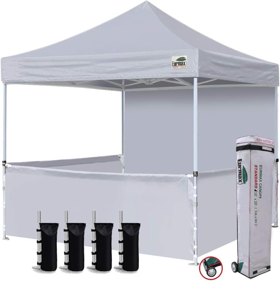 10x10 Pop-up Canopy Tent with Sidewalls and Roller Bag T643