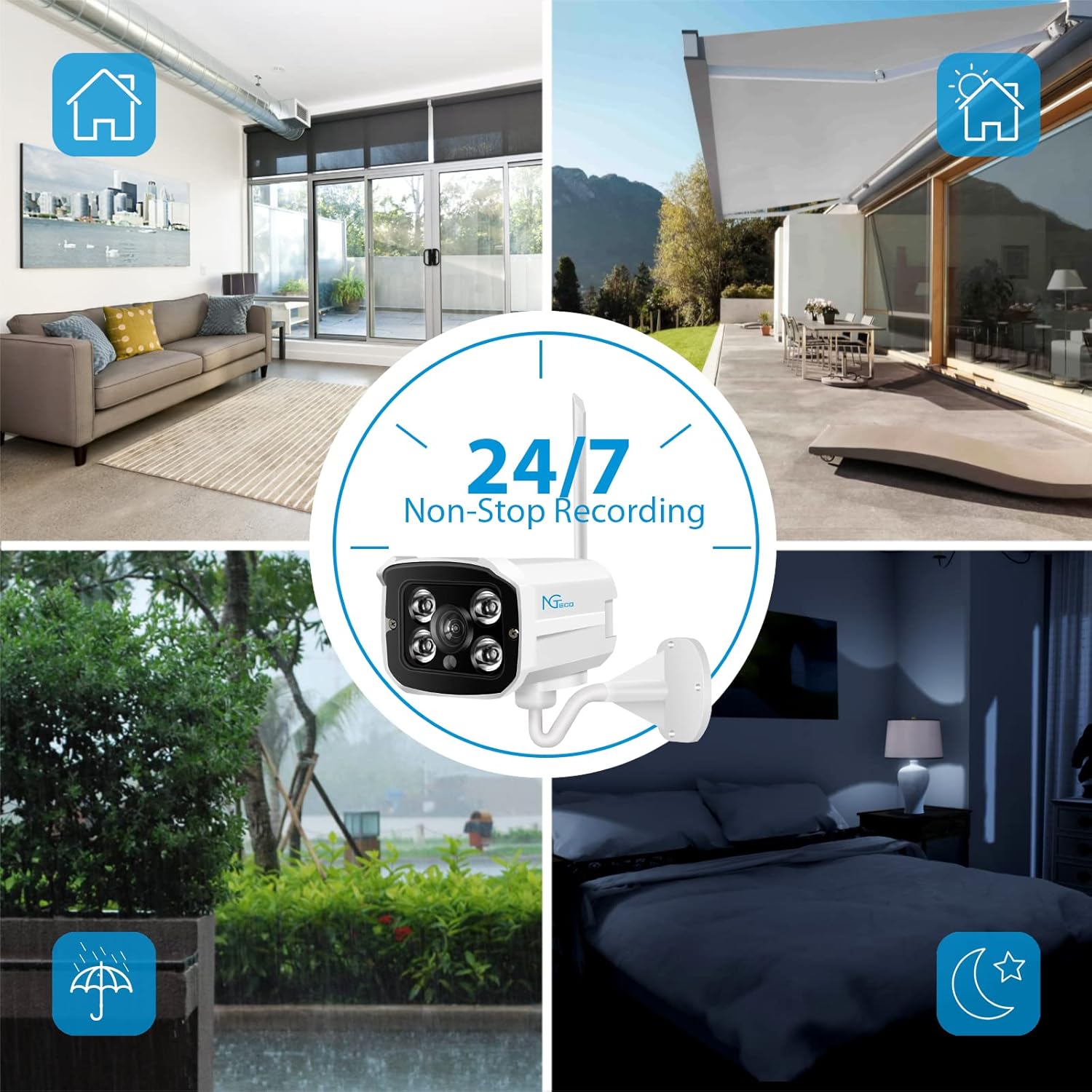 Wireless Security Camera System with 1TB Hard Drive and Two-Way Audio Y238