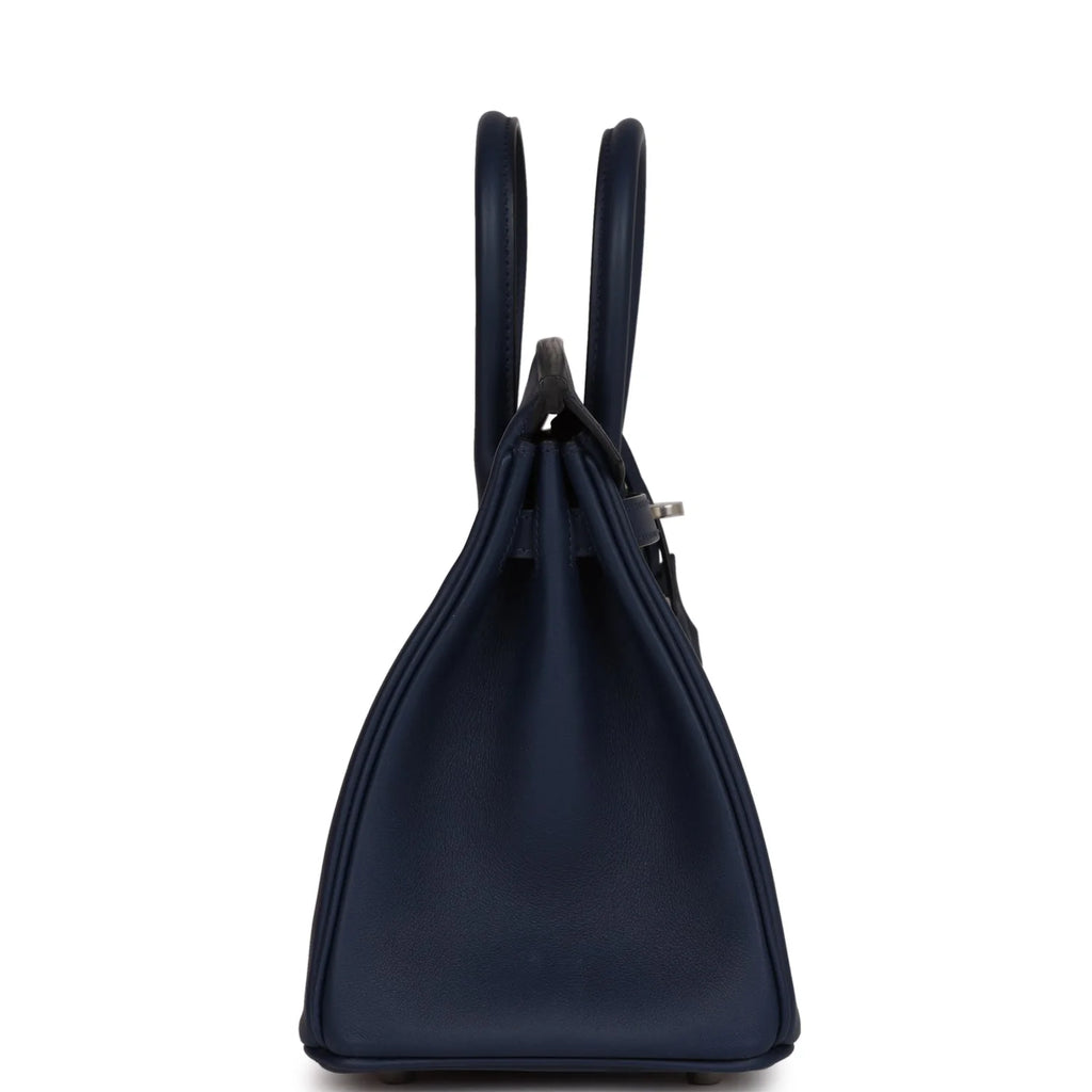 Birkin 25 Bleu Navy Swift Palladium Hardware U109