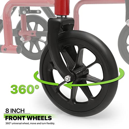 Wheelchair for Adults with Swing-Away Footrest, Foldable Lightweight, 16 Inch Seat F99219