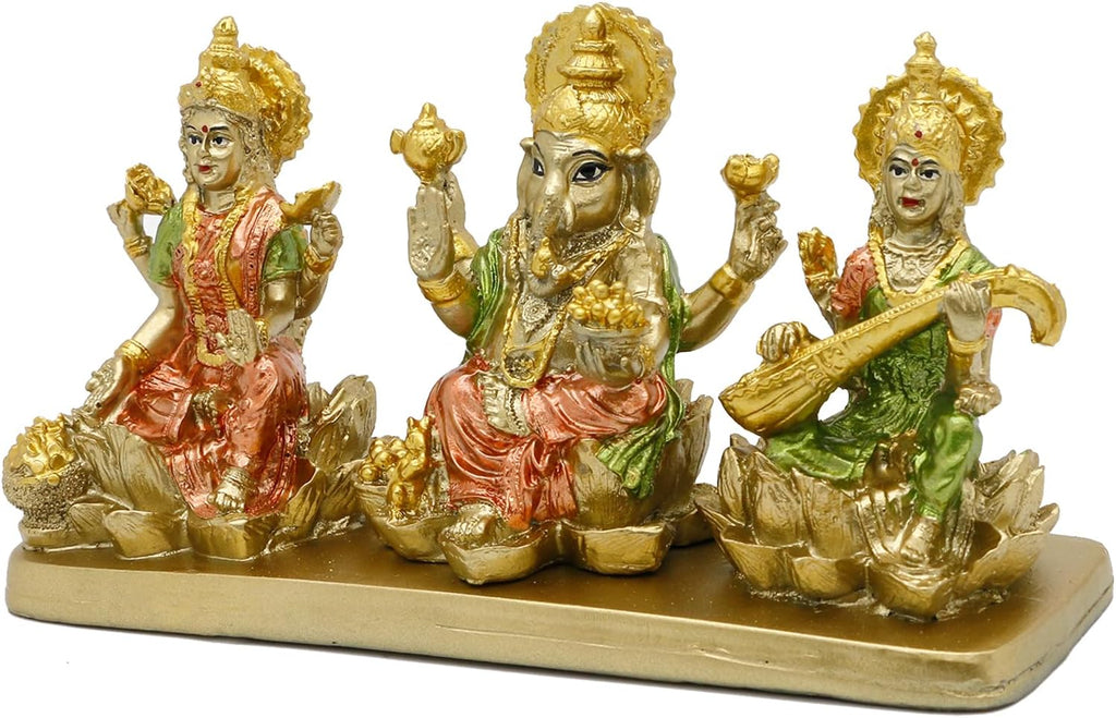 Lakshmi Ganesha Saraswati Statue for Home Temple Pooja Decor X795383