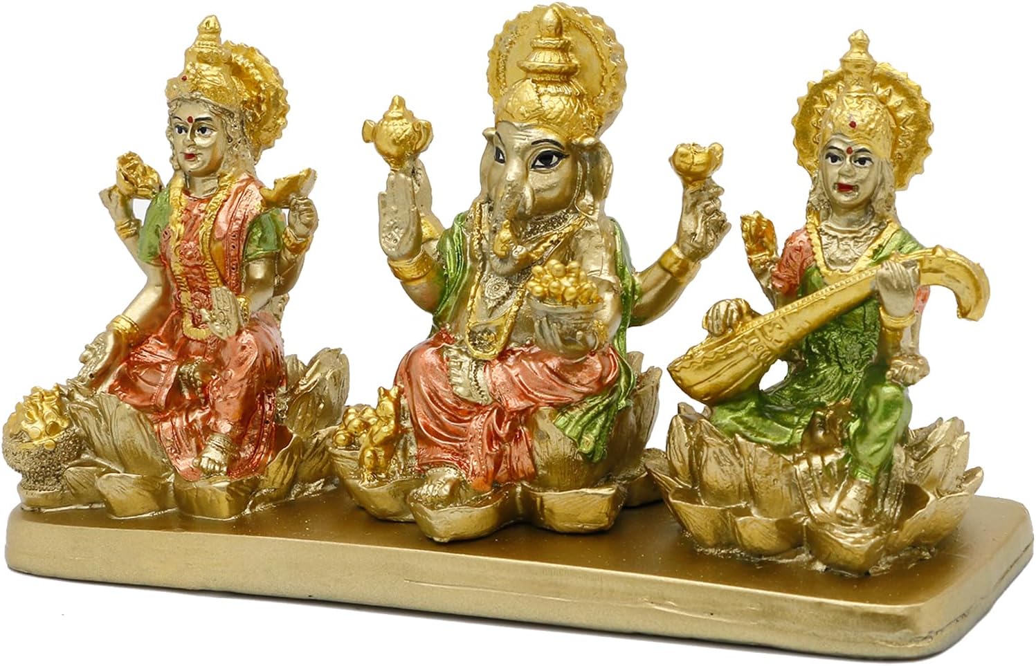 Lakshmi Ganesha Saraswati Statue for Home Temple Pooja Decor X795383