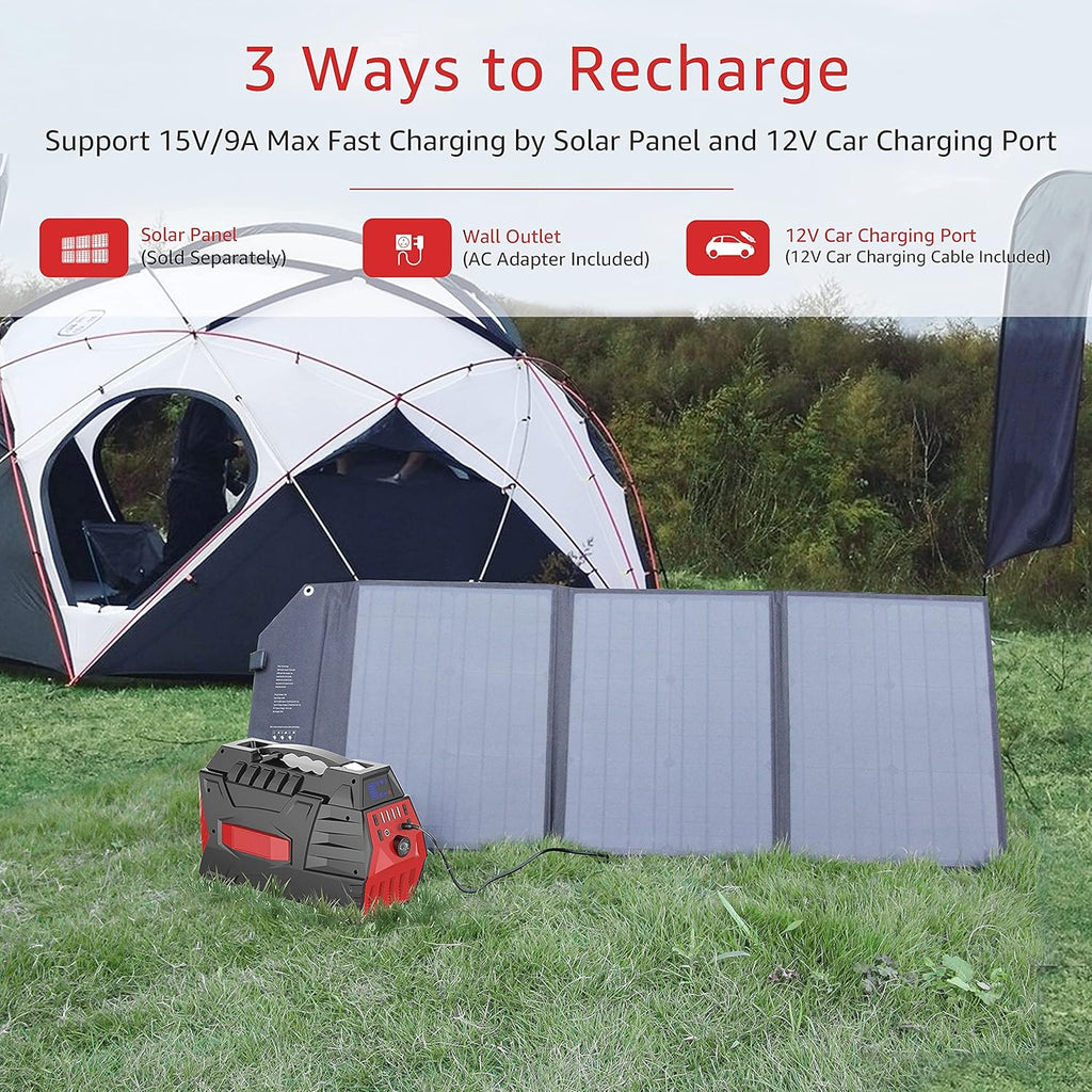 Portable Power Station 296Wh Solar Generator with 110V AC Outlet R51986