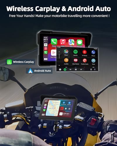Motorcycle CarPlay & Android Auto 7 inch DVR Screen with Dual 2K Cameras GPS Navigation P713