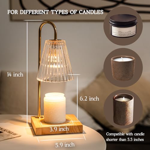 Candle Warmer Lamp with 2 Bulbs, Dimmable Wax Melt Warmer V83748