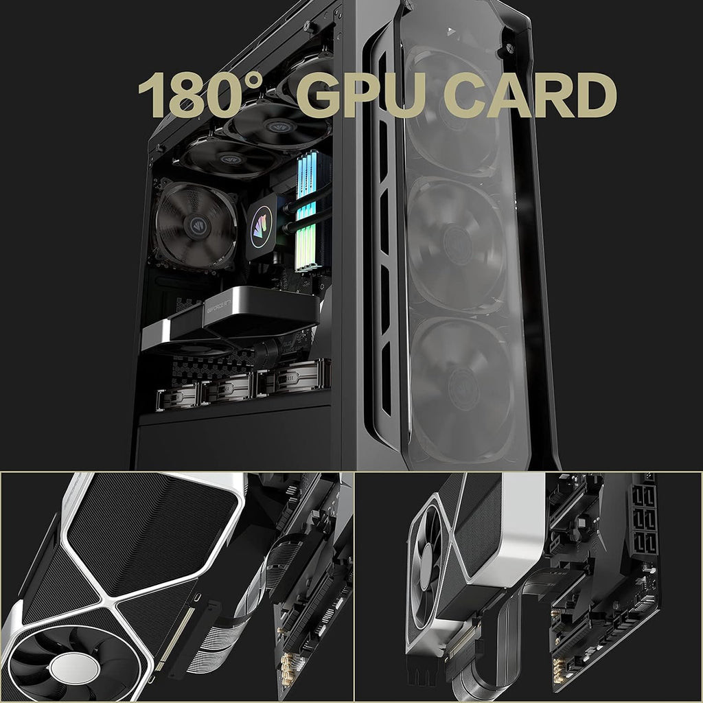 PCIE 4.0 16x Shielded Riser Cable for GPU Extension Card, Right Connector 20cm W3262