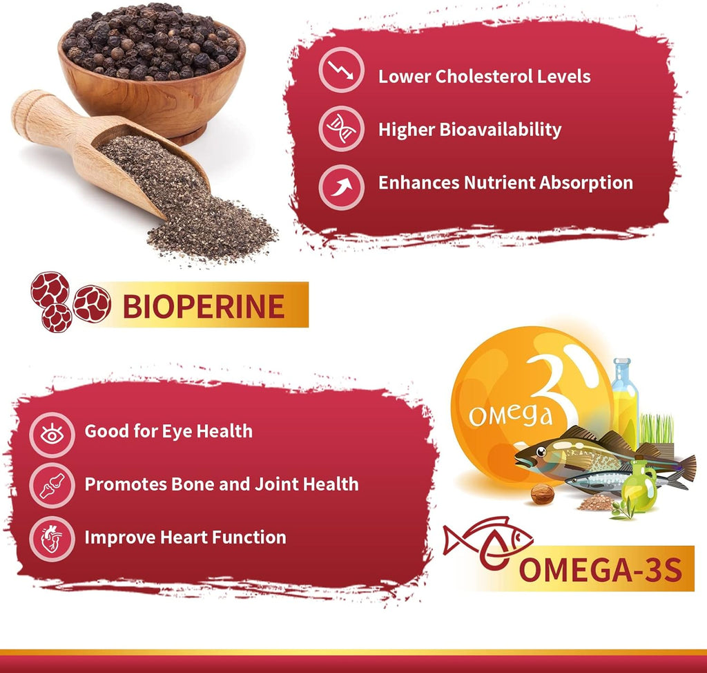 CoQ10 400mg Softgels with PQQ & Omega-3, Antioxidant Supplement for Heart and Energy Support, 120 Servings U256