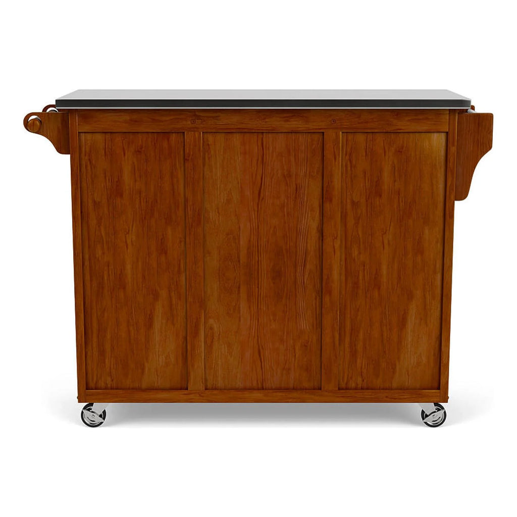 Solid Wood Kitchen Cart with Stainless Steel Top P417178
