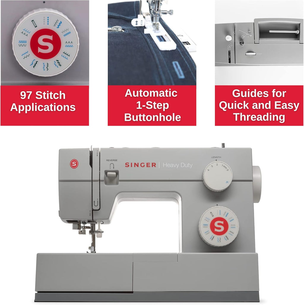 Heavy Duty Sewing Machine with Presser Foot Kit and Steam Iron E64842