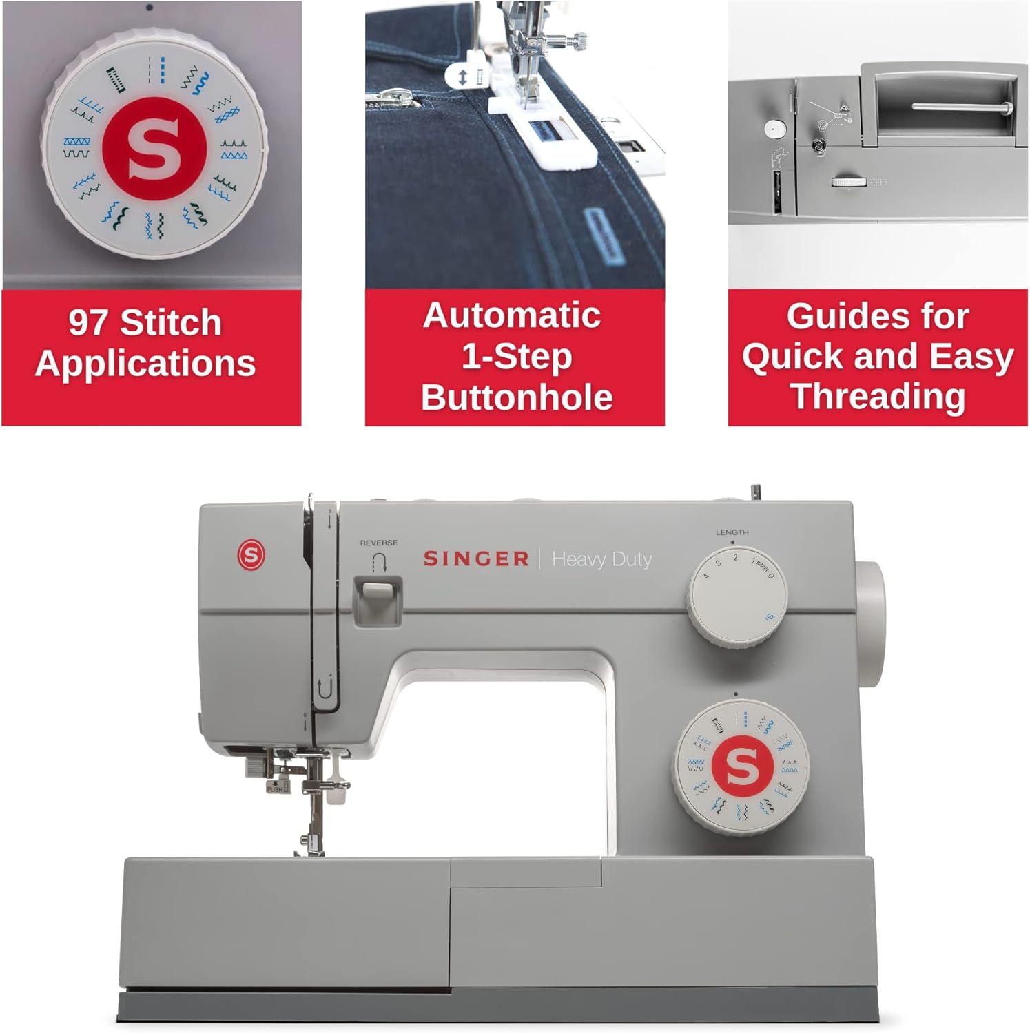 Heavy Duty Sewing Machine with Presser Foot Kit and Steam Iron E64842