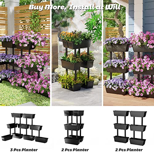 3-Tier Vertical Garden Planter with Drainage, Indoor Outdoor Raised Bed I14124