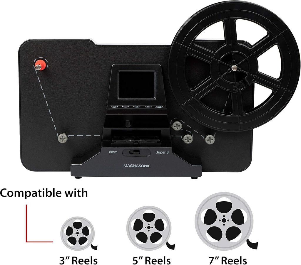 8mm Film Scanner with 2.3 Screen for Digitizing Movie Reels L9410