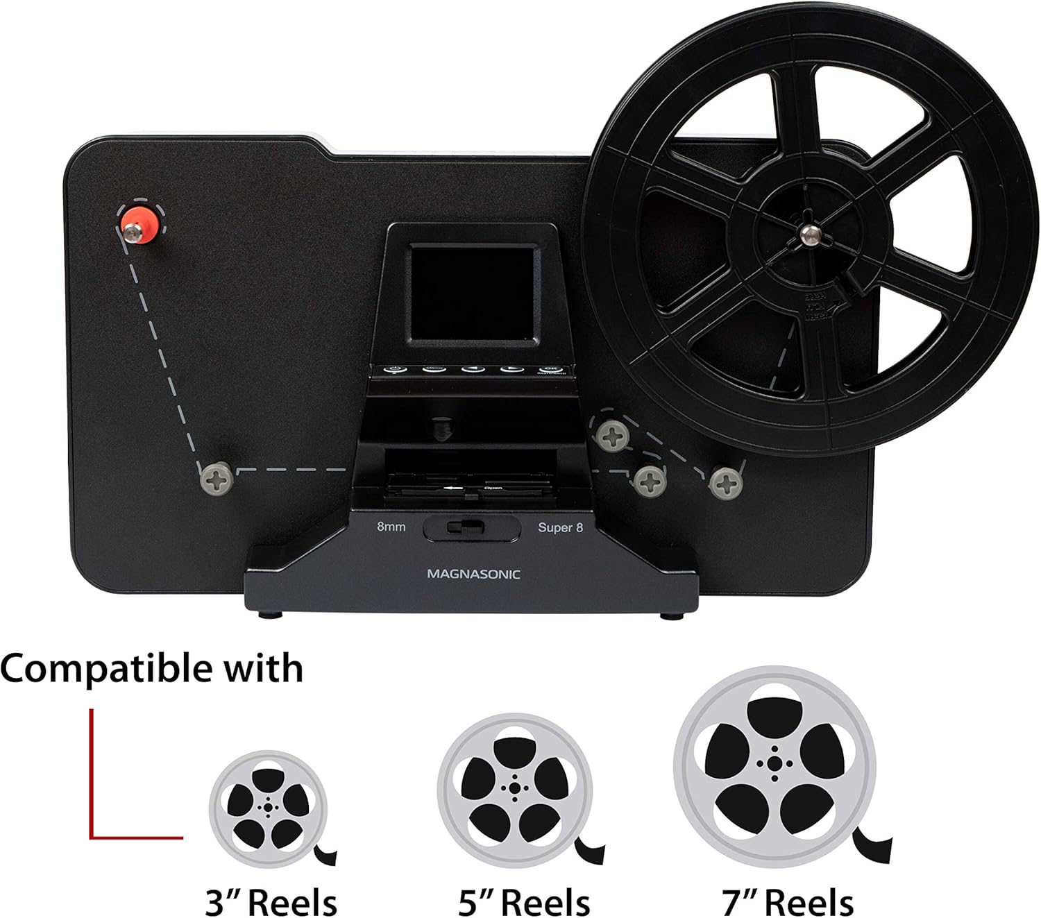 8mm Film Scanner with 2.3 Screen for Digitizing Movie Reels L9410