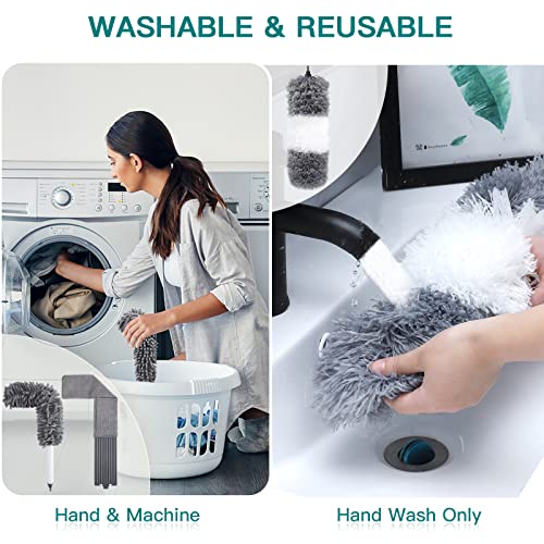 Microfiber Feather Duster Kit with Extendable Bendable Pole X902