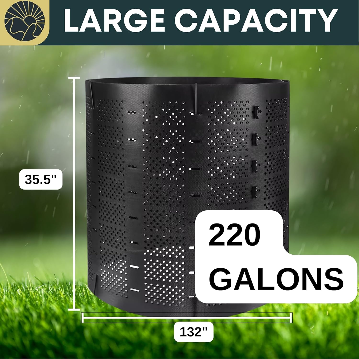 Outdoor Compost Bin Large Capacity Easy Assembly J332