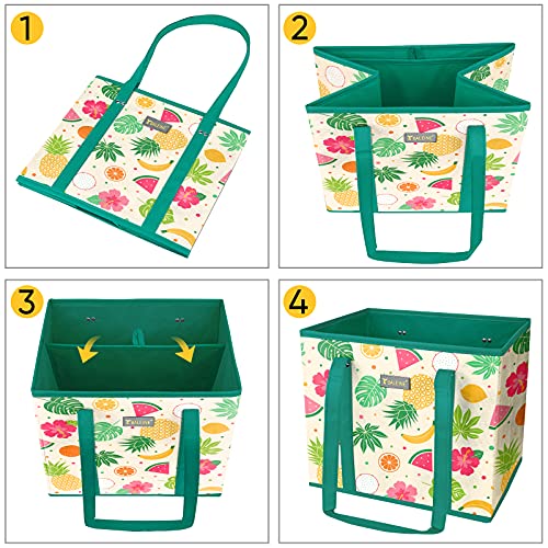 Reusable Grocery Bags, Foldable Shopping Bags with Reinforced Bottom R36565